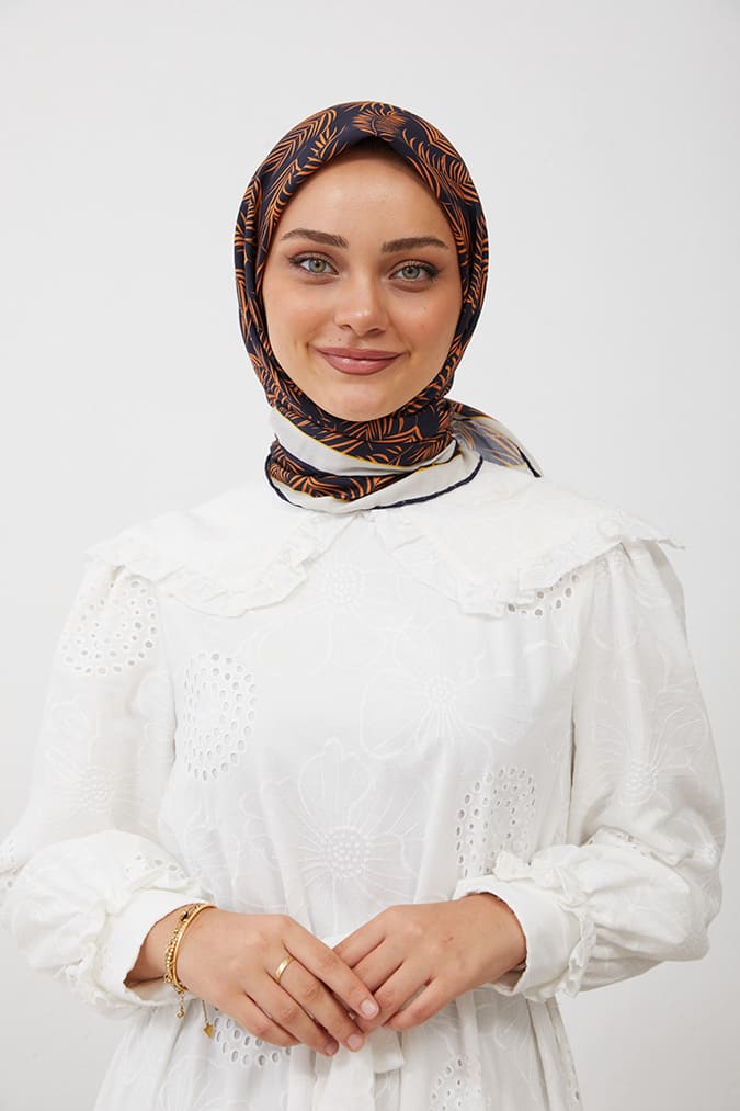 Dijital Soft Eşarp Yaprak Desen