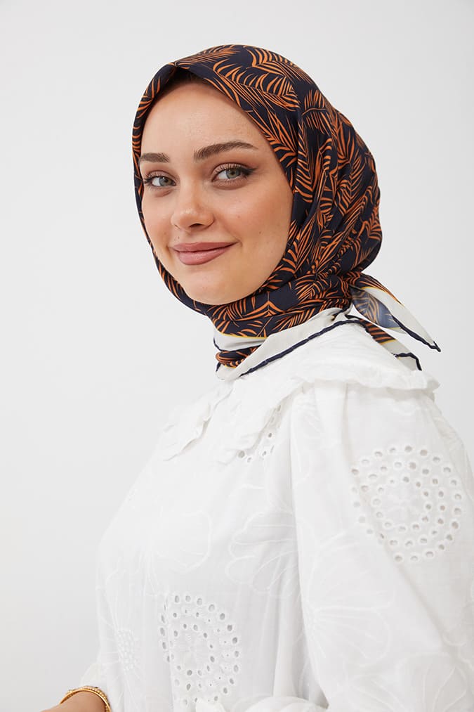 Dijital Soft Eşarp Yaprak Desen