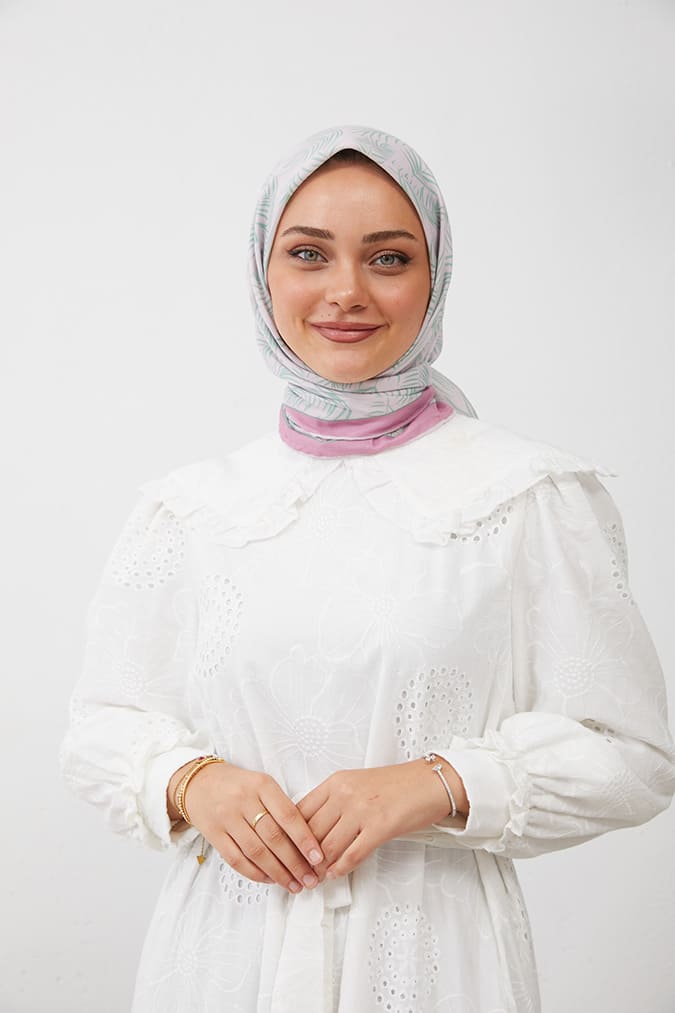 Dijital Soft Eşarp Yaprak Desen