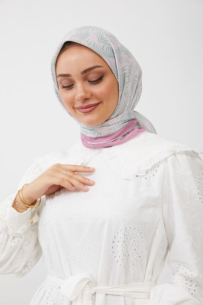 Dijital Soft Eşarp Yaprak Desen