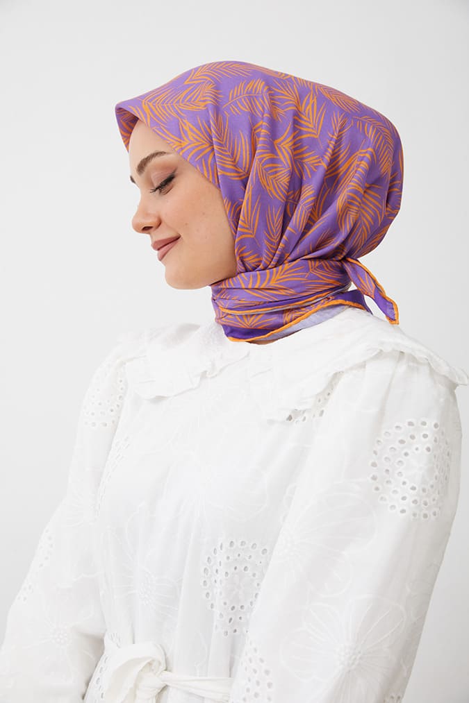 Dijital Soft Eşarp Yaprak Desen
