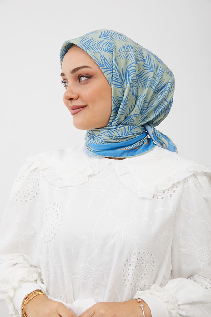 Dijital Soft Eşarp Yaprak Desen