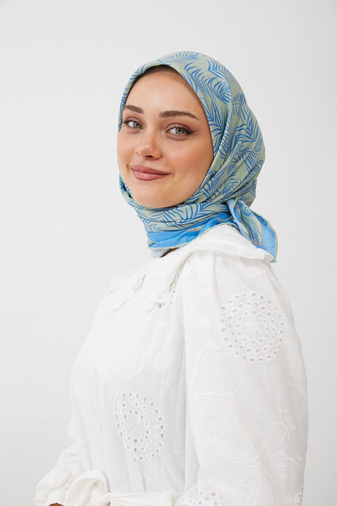 Dijital Soft Eşarp Yaprak Desen