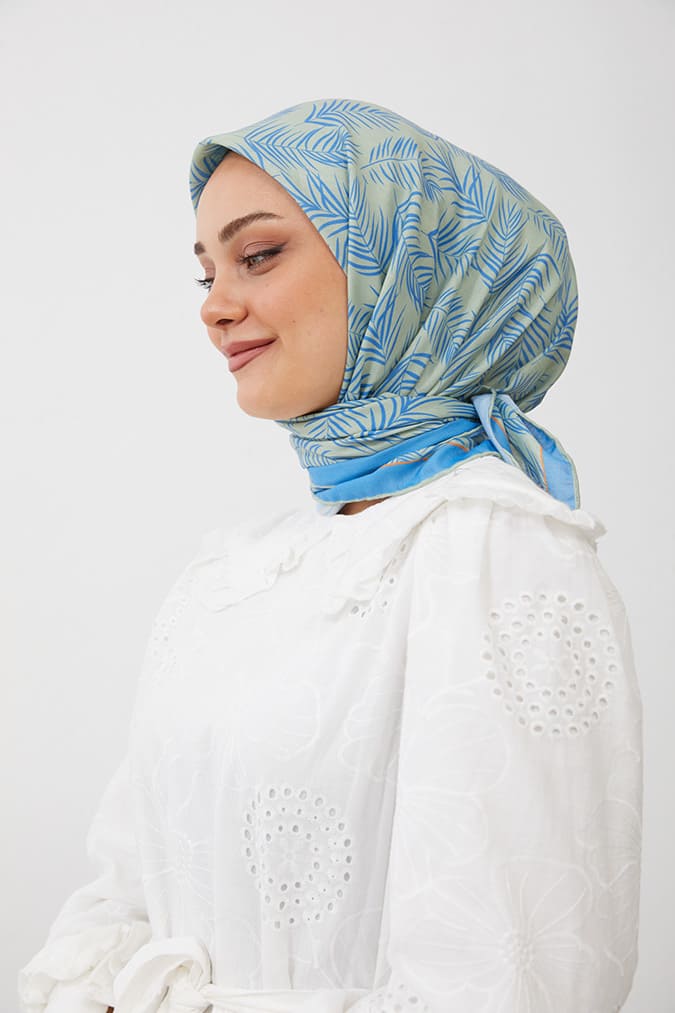 Dijital Soft Eşarp Yaprak Desen