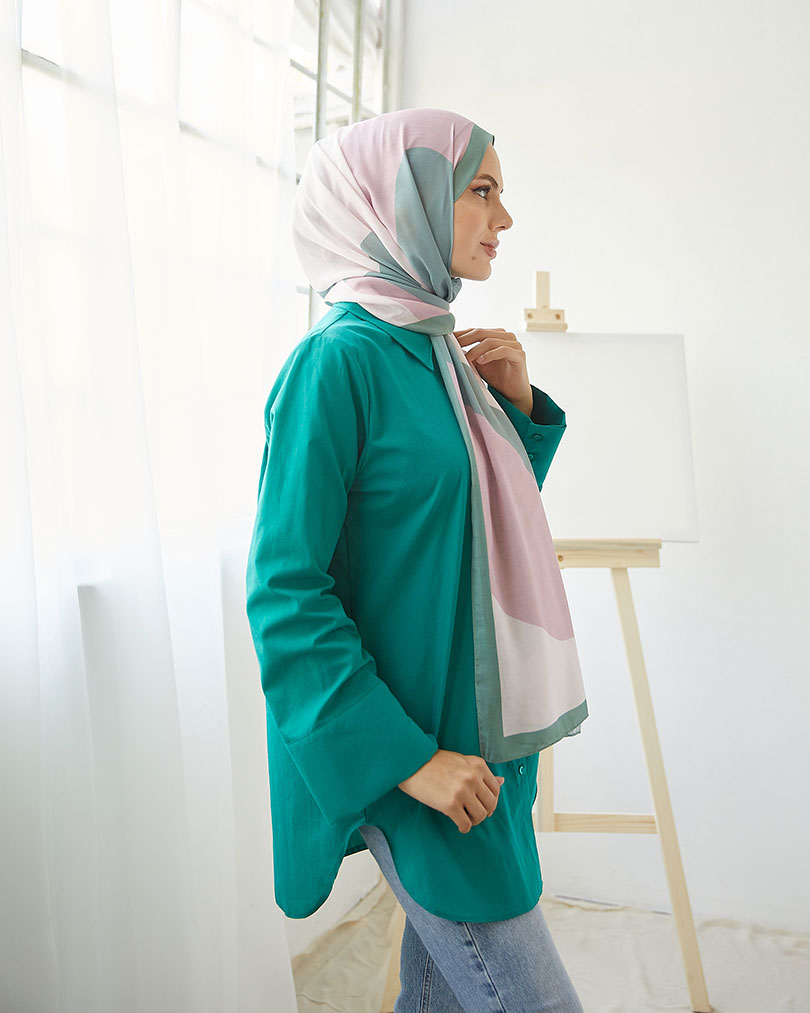 Geometrik Desen Dijital Soft Şal