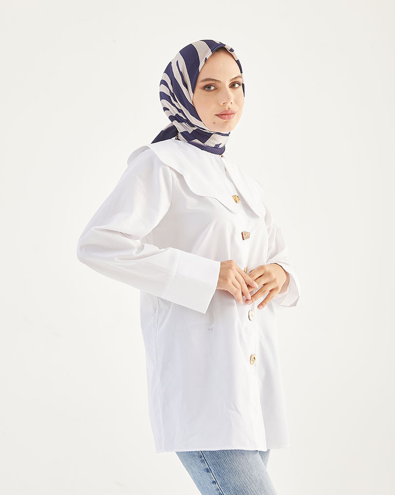 Pliseli Zebra Desen Eşarp