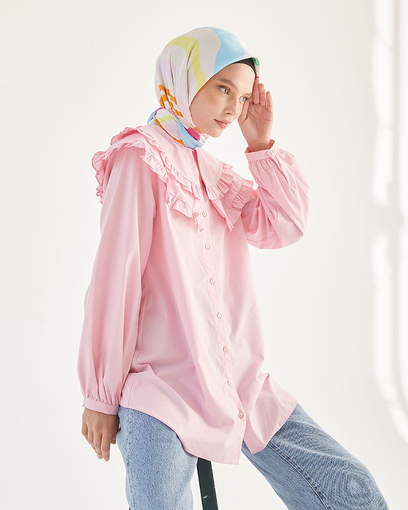 Pliseli Zebra Desen Eşarp