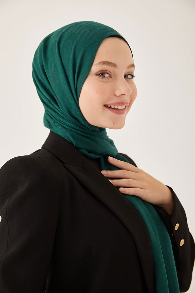 Zincir Desen İpeksi Pamuk Jakar Şal